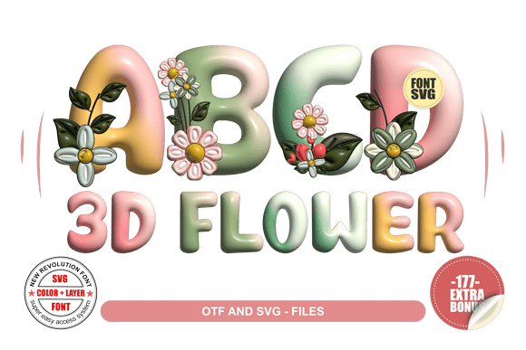 3D Flower Font: A Cheerful Typeface for Crafters