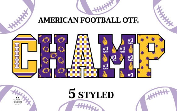 American Football 5 Balls Font