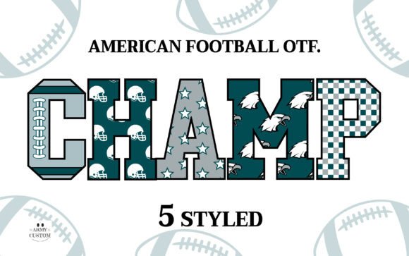 American Football 6 Helmet Font