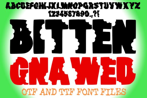 Bitten Gnawed Font: Bold and Playful