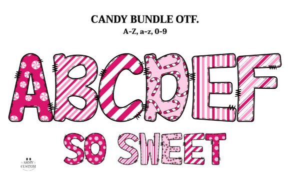 Christmas Candy Pink Font