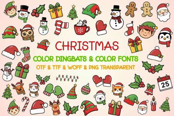 Christmas Color Dingbats Font
