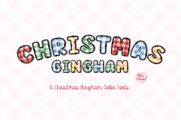 Christmas Gingham Font for Festive Marketing