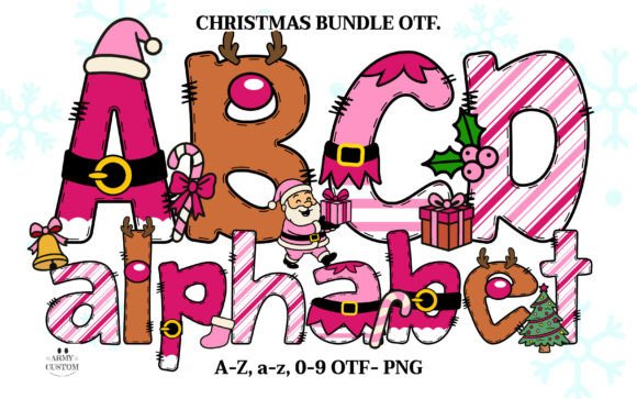 Christmas Pink Bundle Font