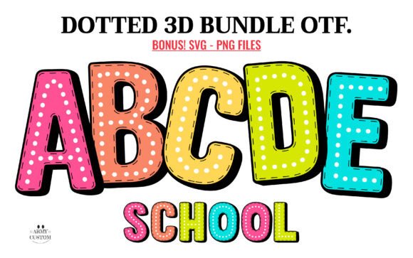 Dotted 3D Rainbow Font