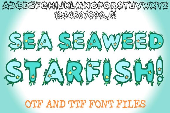 Sea Seaweed Starfish Font for Web Design