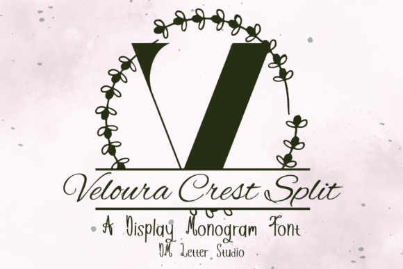 Veloura Crest Split Monogram Font